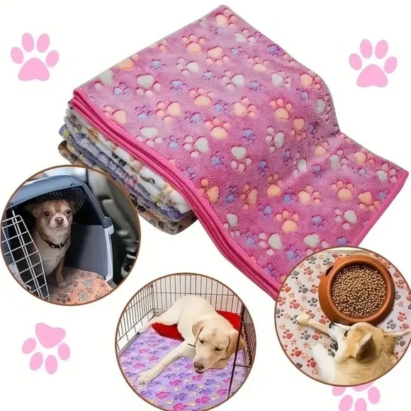 Colorful Plush Pet Blankets - Choice of Color - Machine Washable - Picture 10 of 11
